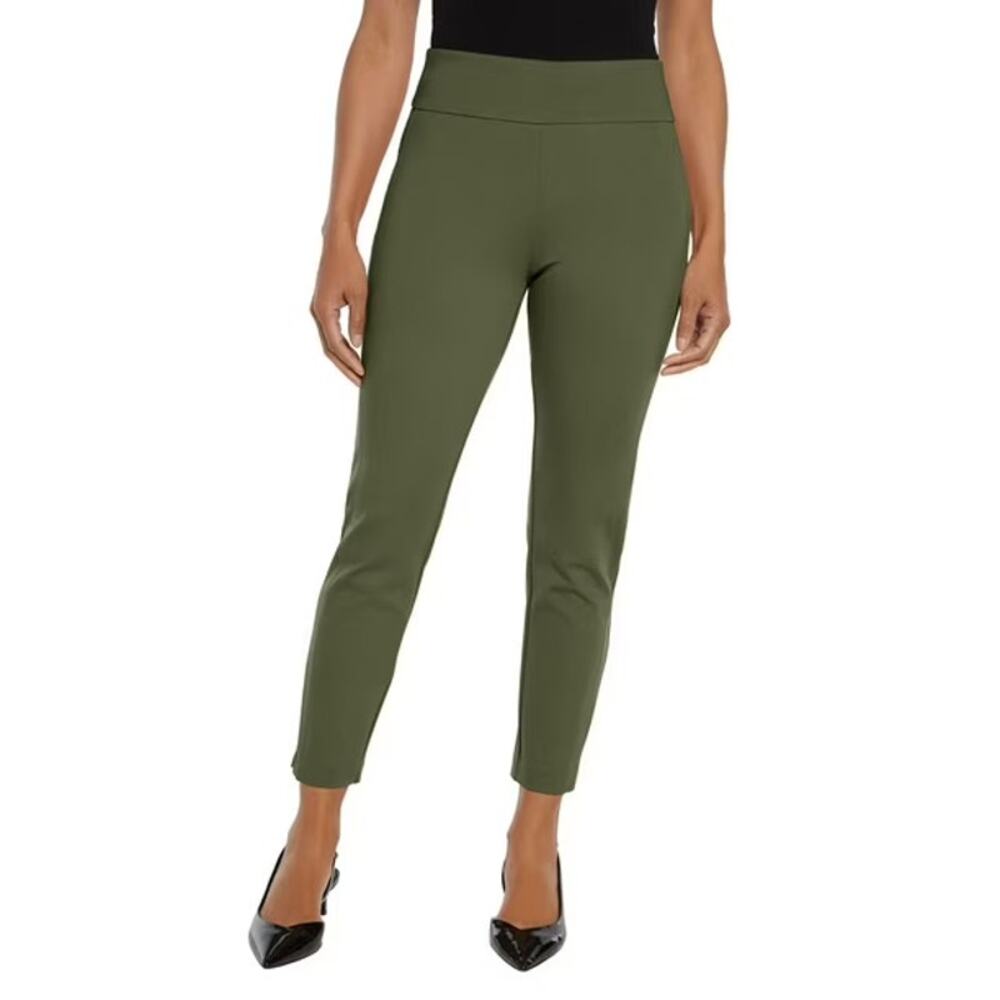 Express Ponte Pants Stretch Slim High Rise Green Women XXL Career Pull On